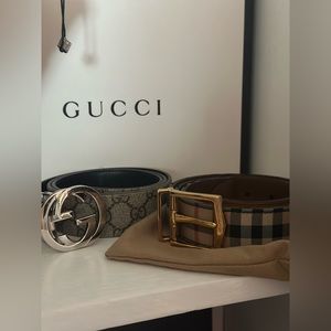 Gucci & Burberry belt